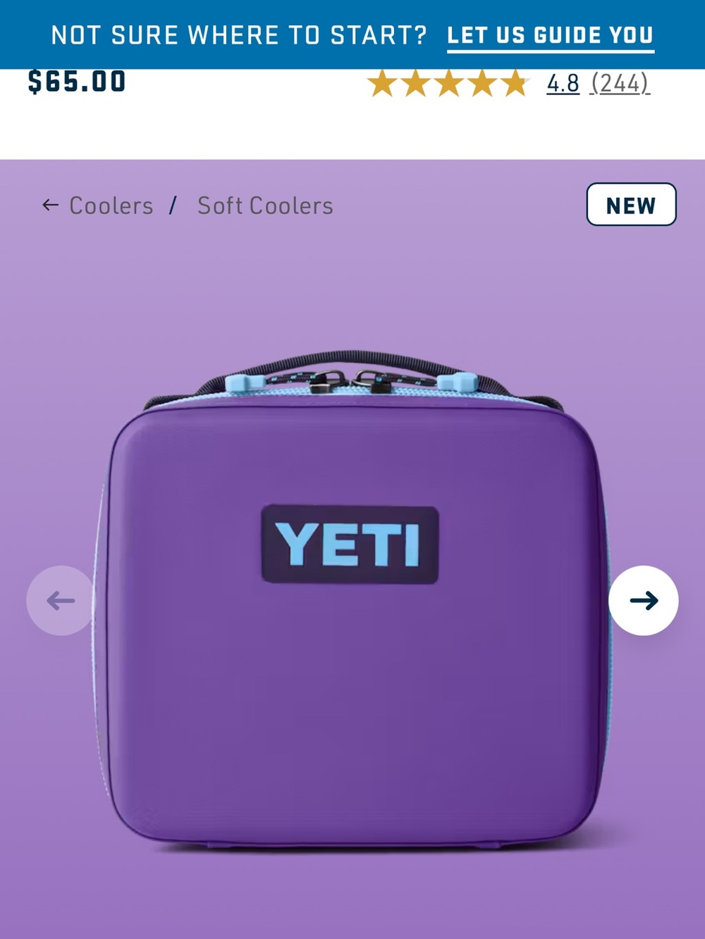Yeti Daytrip Soft Cooler Lunch Box in Navy and Gray